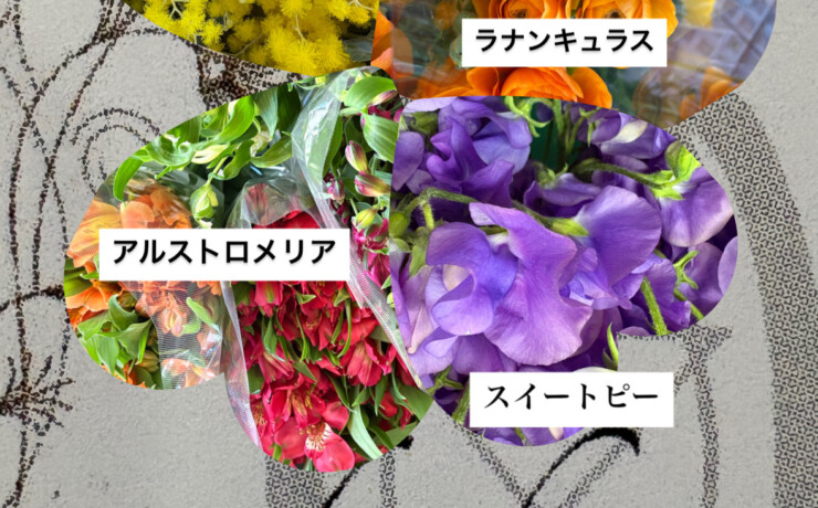 色とりどりの春花が店頭を彩っています